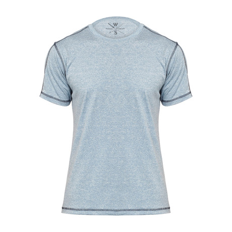 Xander Short Sleeve Fitness T-Shirt // Light Blue (S)