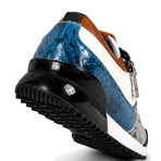 Rodeo Sneaker // White + Navy + Exotic (US: 8.5)