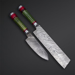 Damascus Chef Knives Set Of 2 PCS