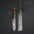 Damascus Chef Knives Set Of 2 PCS