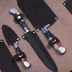Chef Knives Set Of 5 PCS // Bone + Rose Wood