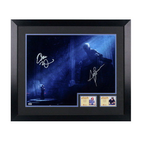 Adam Driver and Andy Serkis // Star Wars: The Force Awakens Autographed Kylo Ren and Snoke // Framed Scene Photo