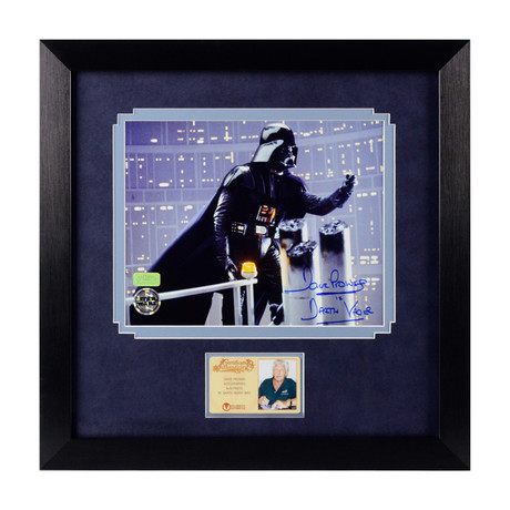 David Prowse // Autographed Star Wars Empire Strikes Back Darth Vader Gantry Classic Scene // Framed Photo