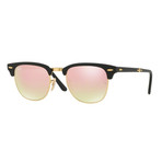 Unisex Folding Clubmaster Sunglasses // Black + Copper Flash