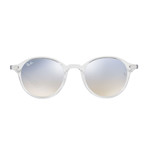 Unisex Round Nylon Sunglasses // Transparent Brown + Silver Gradient Flash