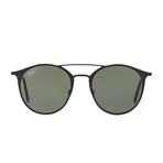 Men's Double Bridge Sunglasses // Black + Green Classic