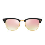 Unisex Folding Clubmaster Sunglasses // Black + Copper Flash