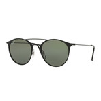 Men's Double Bridge Sunglasses // Black + Green Classic