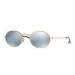 Unisex Round Sunglasses // Gold + Silver Mirror Flash