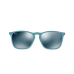 Men's Chris Square Sunglasses // Gray + Silver + Silver Mirror
