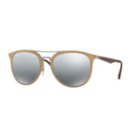 Ray-Ban // Unisex Rectangle Sunglasses // Light Brown + Gray Gradient Mirror