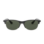 Men's Square Sunglasses // Black + Green Classic