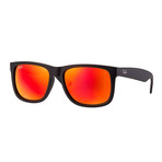 Unisex Justin Classic Sunglasses // Black + Red Mirror