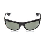 Ray-Ban // Unisex Polarized Balorama Wrap Sunglasses // Black + Green Classic