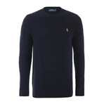 Classic Cable Knit Sweater // Hunter Navy (S)