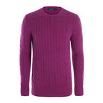 Classic Cable Knit Sweater // Purple (S)