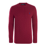 Classic Cable Knit Sweater // Red (L)