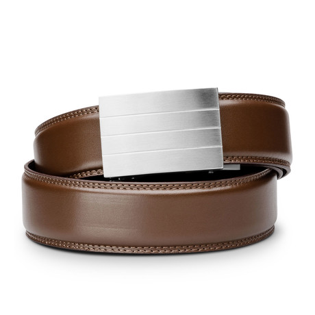 Evolve Belt // Stainless Steel + Brown