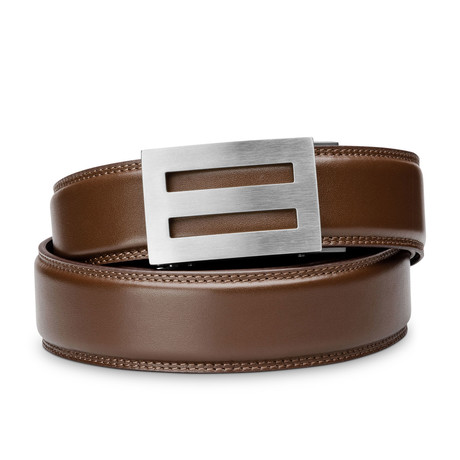 Intrepid Belt // Stainless Steel + Brown