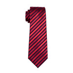 Hugo Stripe Tie // Red + Black