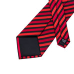 Hugo Stripe Tie // Red + Black