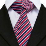 Valery Stripe Tie // Navy + Red