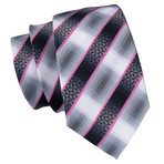 Garrin Tie // White + Black + Pink