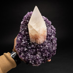 Natural Calcite Crystal + Amethyst Cluster