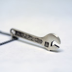 Silver Spanner Necklace // Brushed (18")