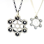 Hexagons Small Star Necklace // Brushed (18")