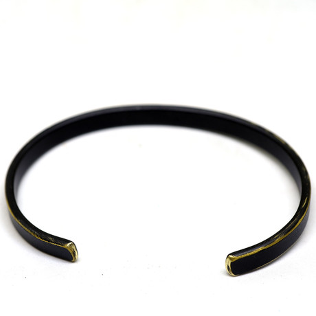 Black Cuff Adjustable Bracelet // Matte