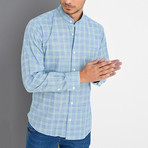 George Button-Up Shirt // Blue + Green (Medium)