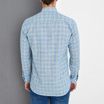 George Button-Up Shirt // Blue + Green (Large)