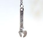 Silver Spanner Necklace // Brushed (18")