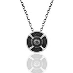 Lindiskjöldr Shield Necklace // Black (22")