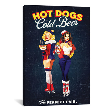Hot Dogs Beer Hockey (12"W x 18"H x 0.75"D)