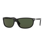 Men's Oval Wrap Sunglasses // Black + Green
