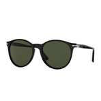 Men's Classic Round Sunglasses // Black + Green