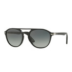Acetate Aviator Sunglasses // Black + Gray Gradient