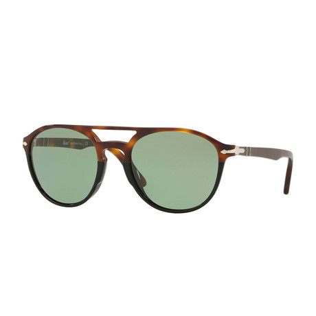 Men's Acetate Aviator Sunglasses // Tortoise Black + Green