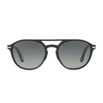 Acetate Aviator Sunglasses // Black + Gray Gradient