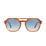 Men's Square Aviator Sunglasses // Terra Di Siena + Blue Gradient