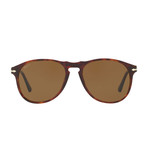 Persol // Men's Pilot Acetate Polarized Sunglasses // Havana + Brown