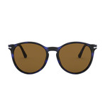 Classic Round Sunglasses // Blue Havana + Brown