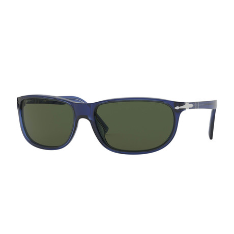 Men's Oval Wrap Sunglasses // Blue + Green