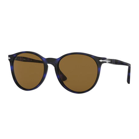 Classic Round Sunglasses // Blue Havana + Brown
