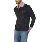 Matteo Long Sleeve Polo Shirt // Black (XS)