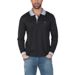 Matteo Long Sleeve Polo Shirt // Black (S)