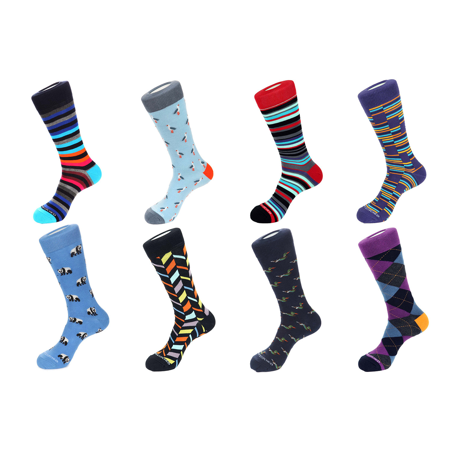 Crew Sock Combo Set // Logan // 8 Pack - Unsimply Stitched - Touch of ...