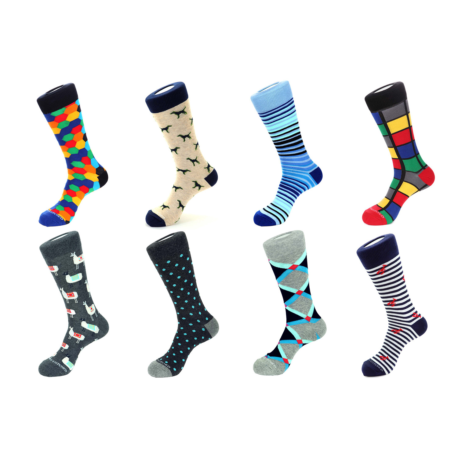 Crew Sock Combo Set // Egan // 8 Pack - Unsimply Stitched - Touch of Modern